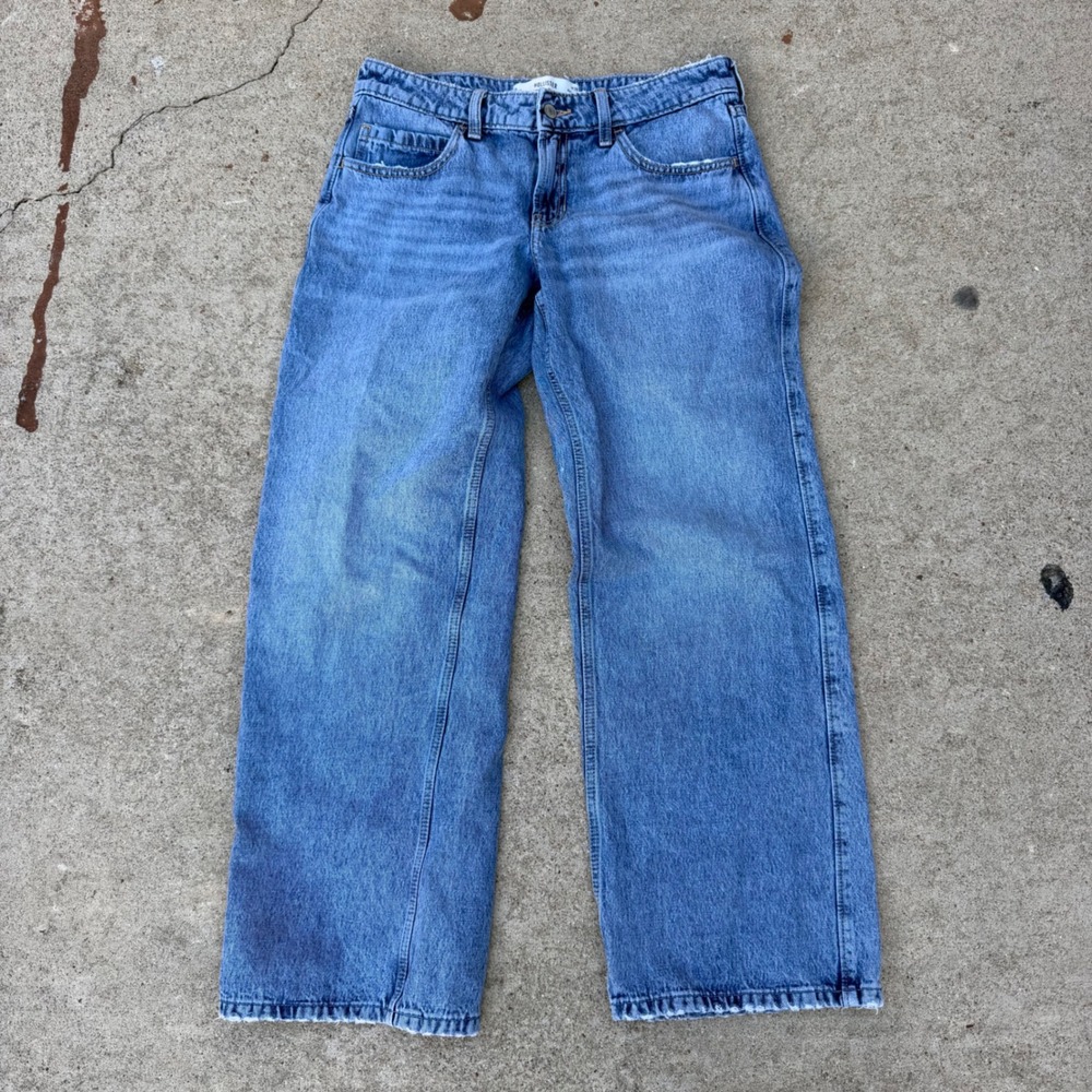 Hollister Medium Blue Wide Leg Jeans